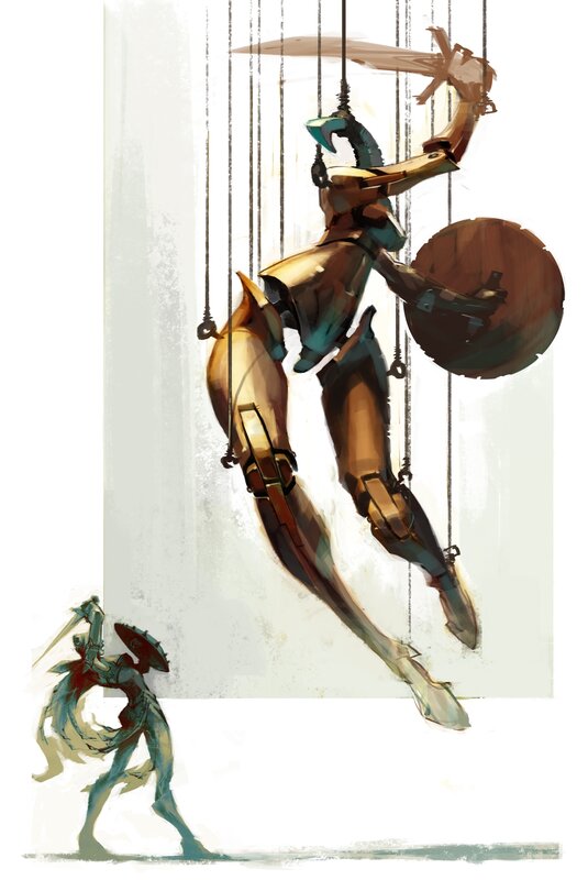 Puppet warrior in combat