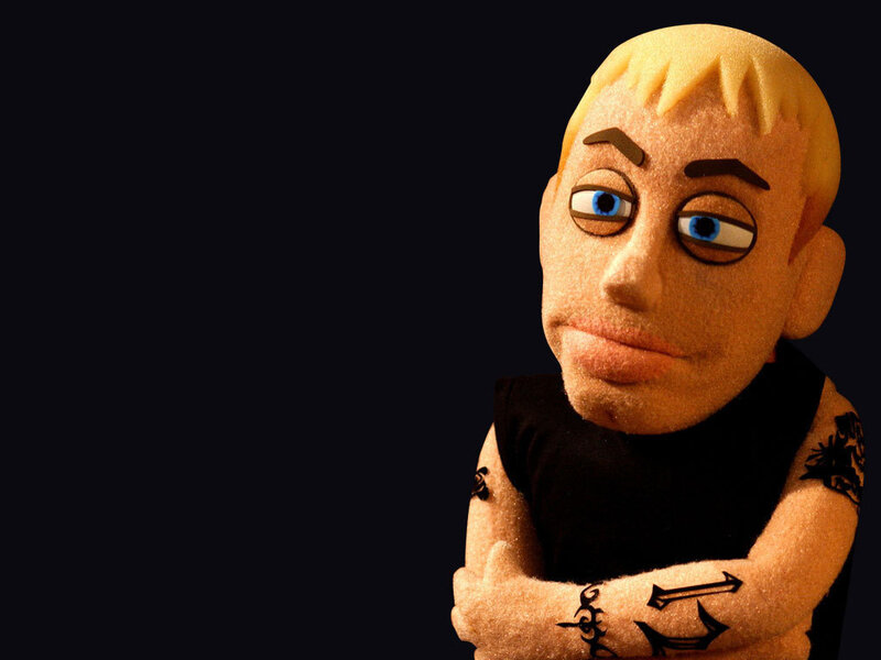 puppet with tattoos