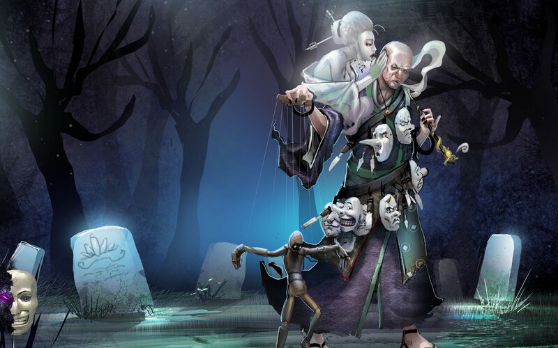 Puppeteer in a haunted forest