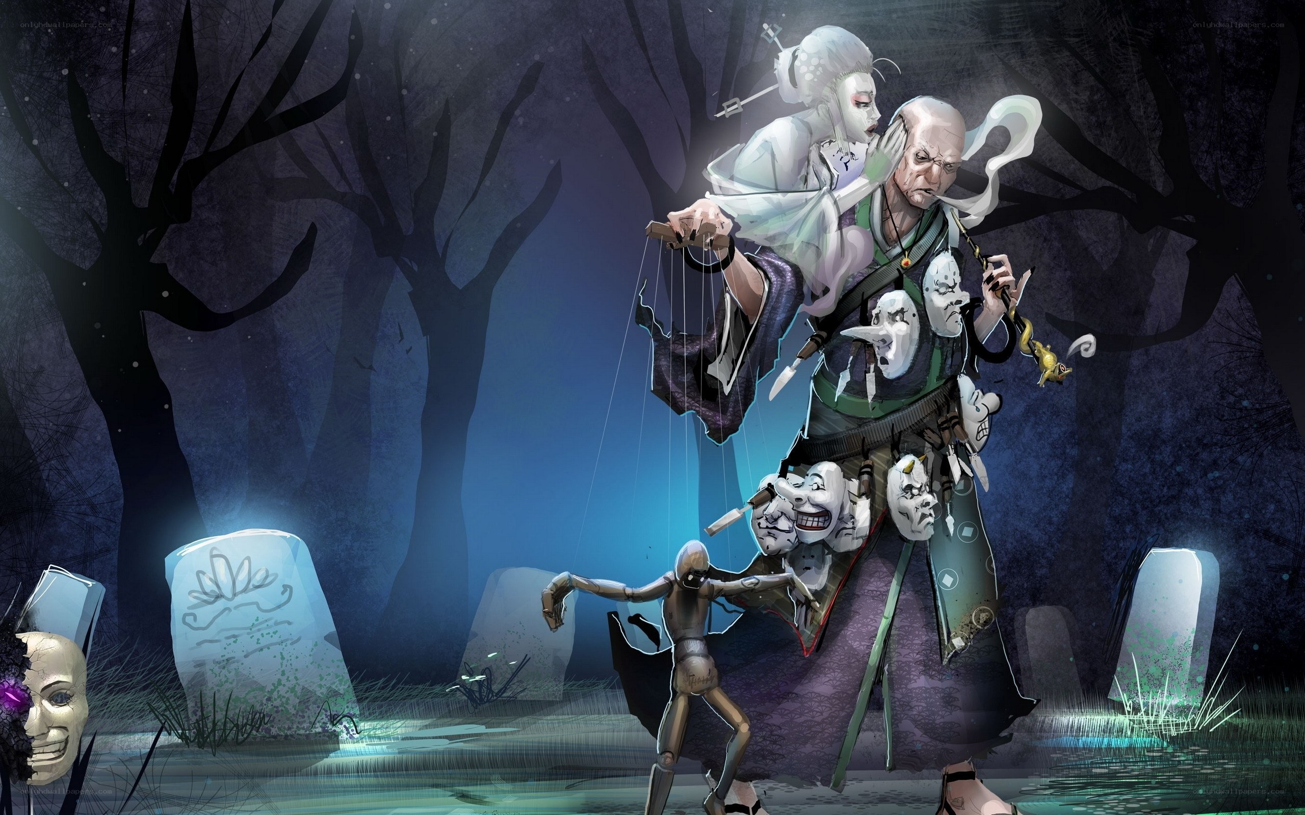 Puppeteer in a haunted forest