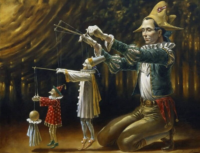 Puppeteer with puppets