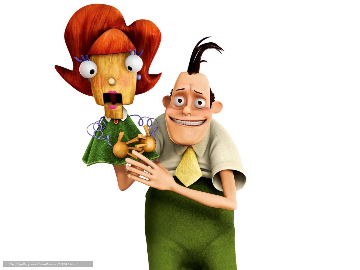 Puppeteer with wooden puppet