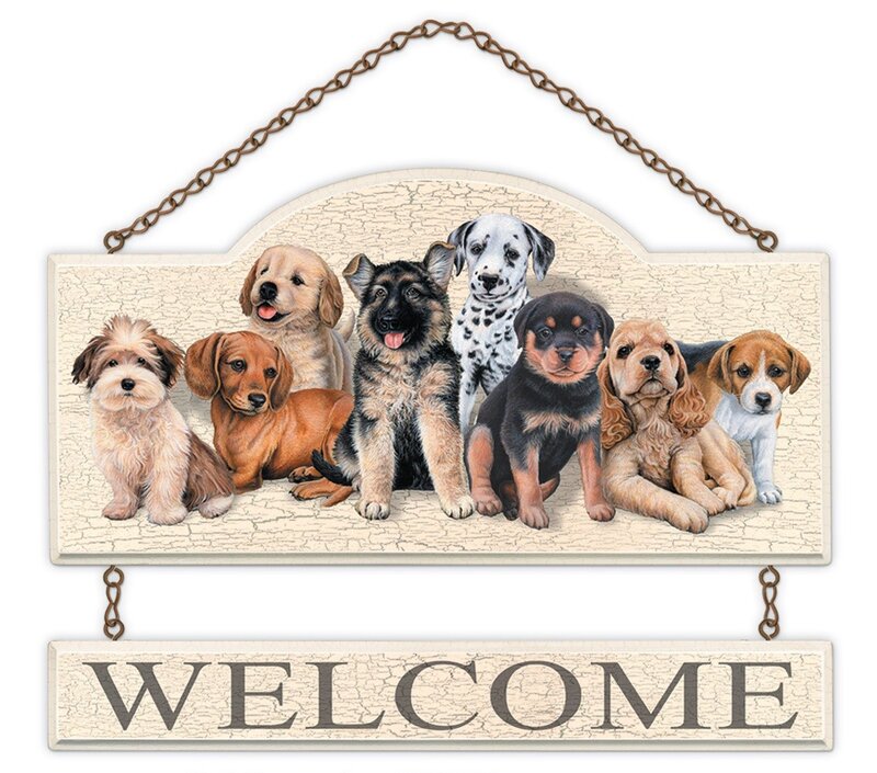 Puppies on a Sign