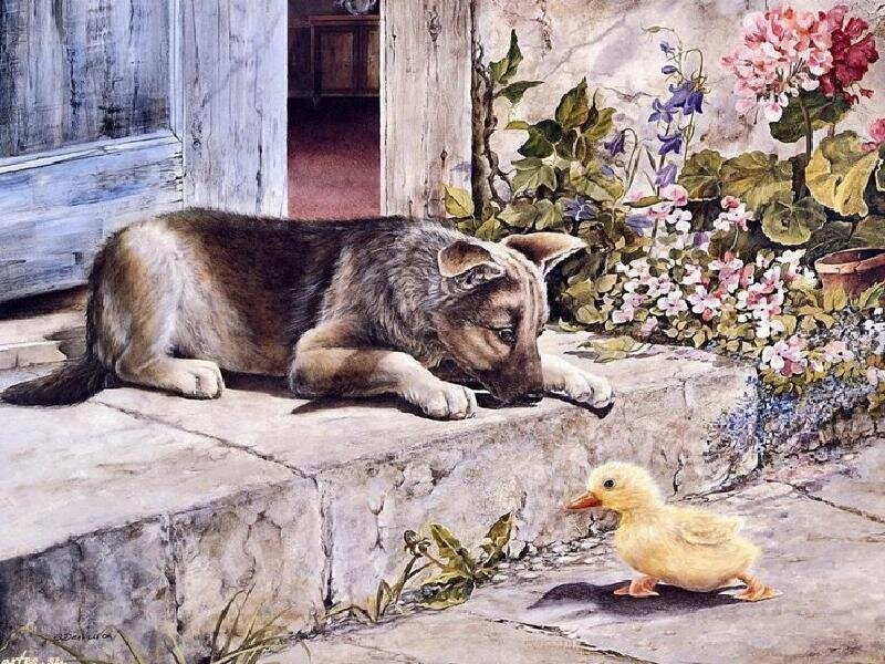 Puppy and Duckling