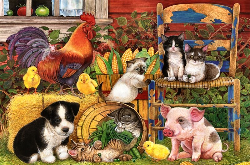 Puppy and Farm Animals