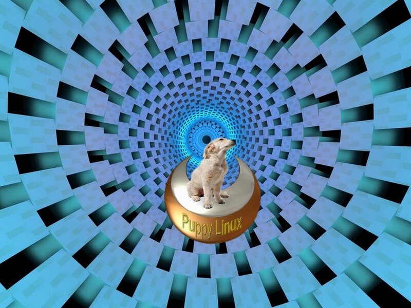 Puppy in Tunnel — Blue
