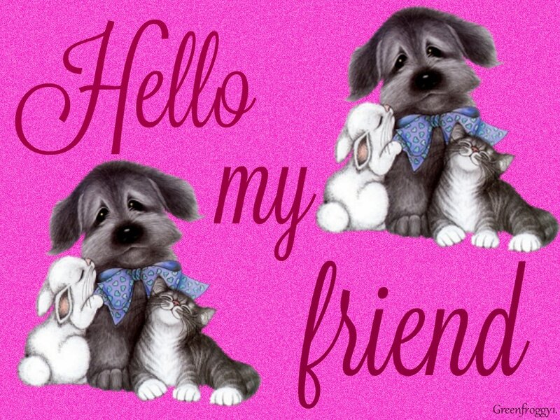 Puppy with Kitten and Rabbit