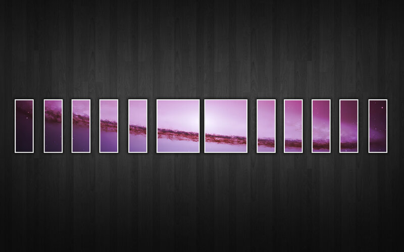 Purple abstract art panels