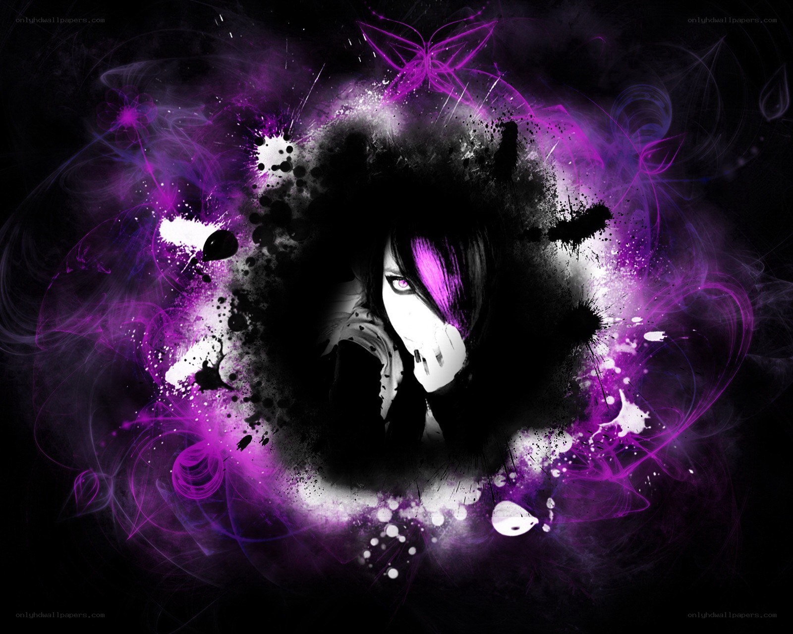 purple abstract art with character