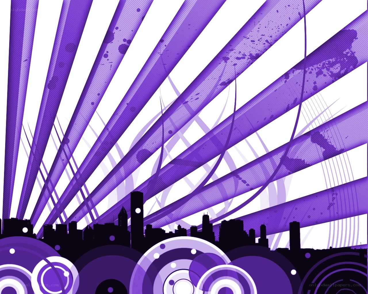 purple abstract cityscape design