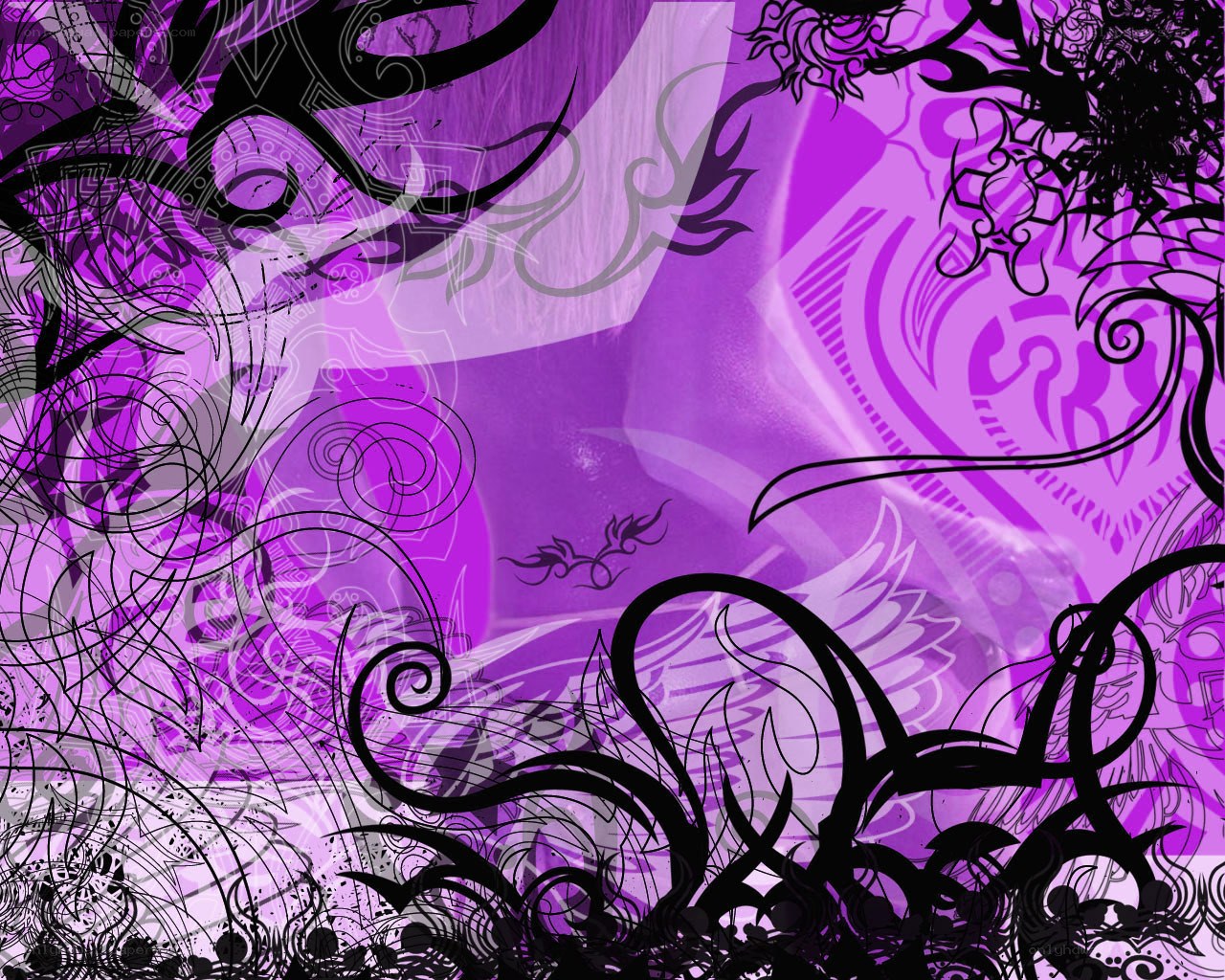 purple abstract floral design