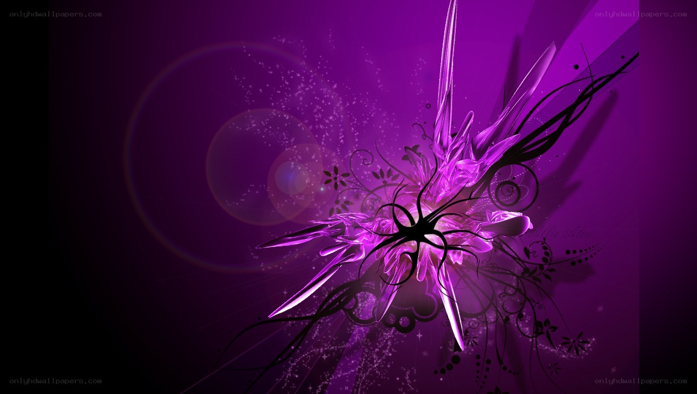 purple abstract floral design