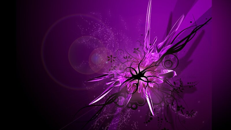 Purple Abstract Floral Design — Dramatic