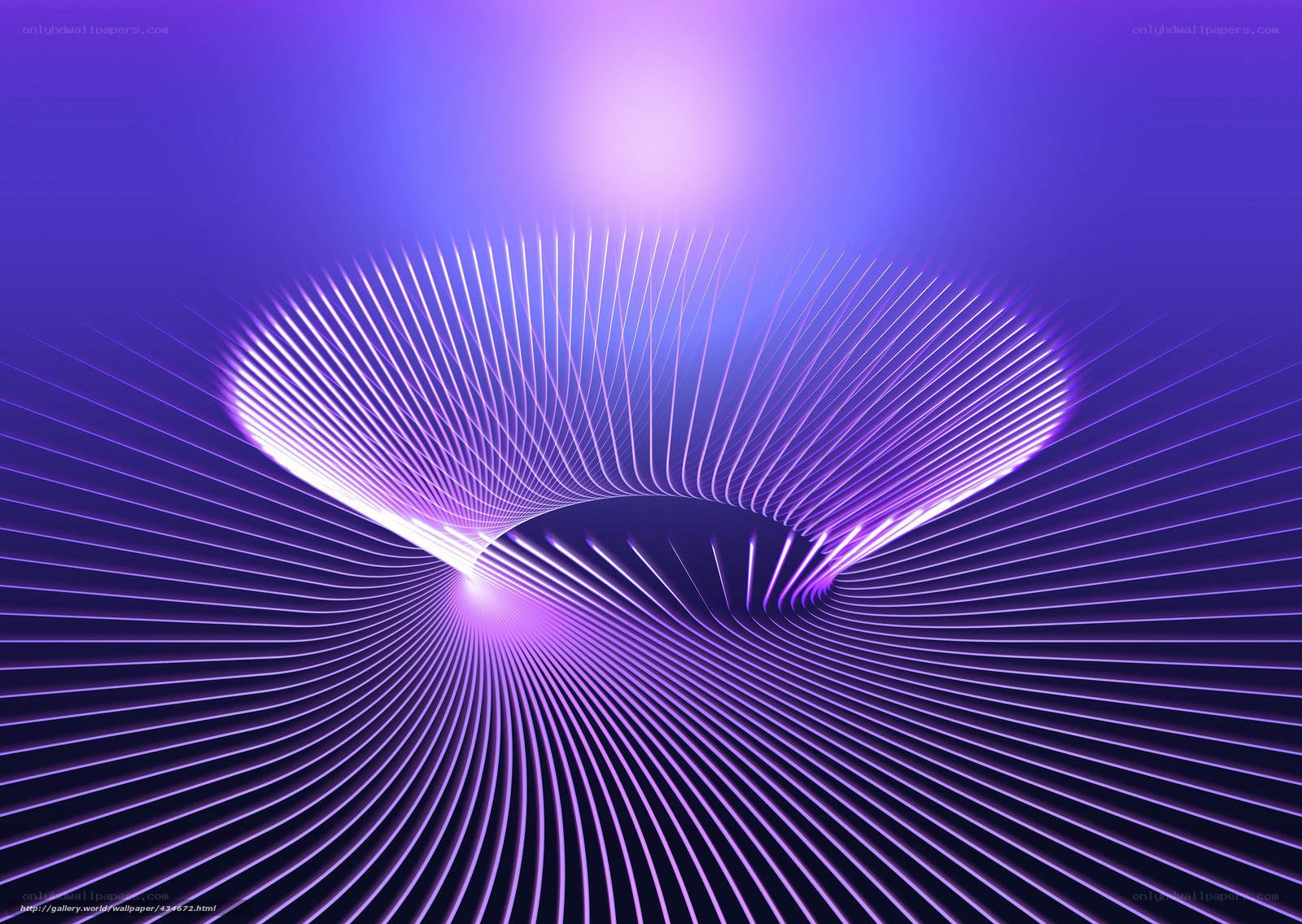 Purple abstract light tunnel