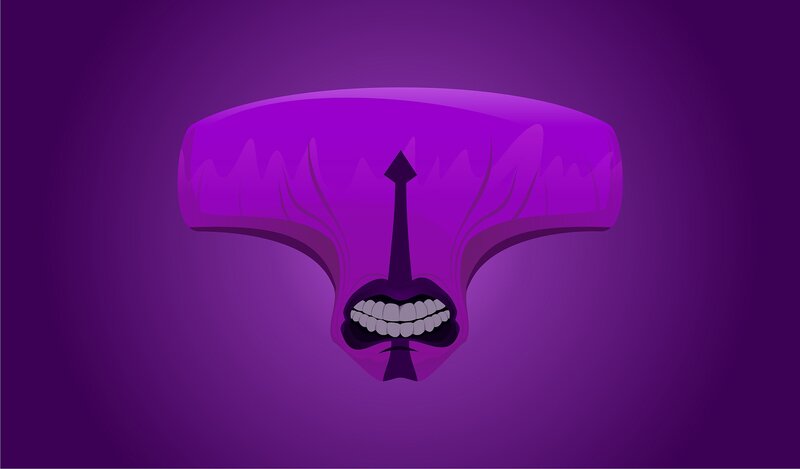 purple abstract mouth illustration