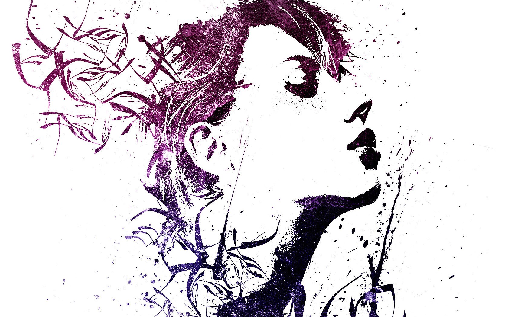 purple abstract portrait