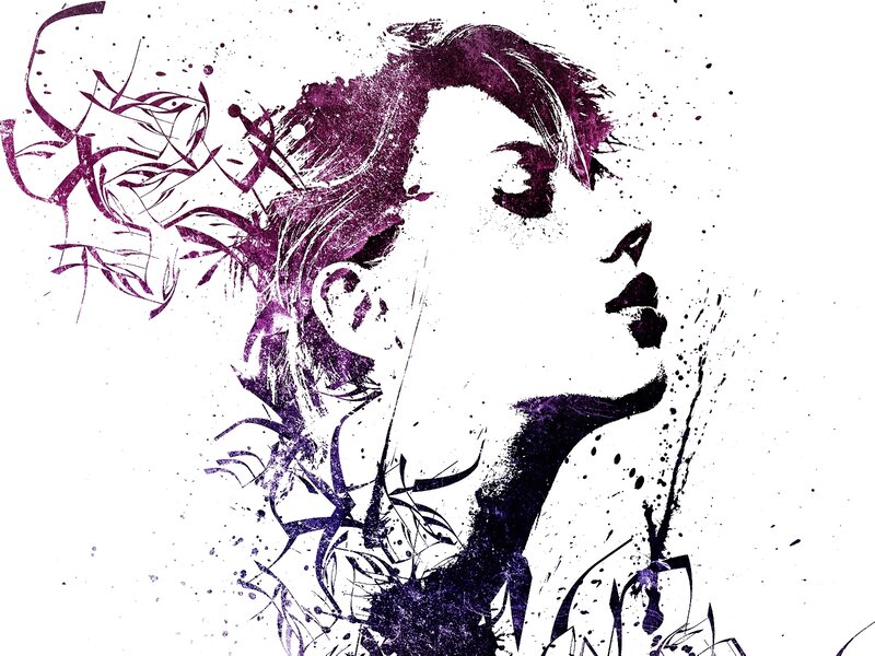purple abstract portrait