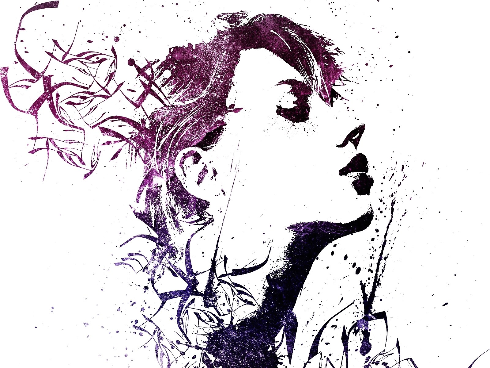 purple abstract portrait