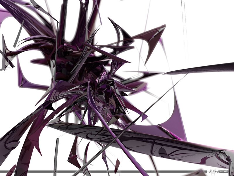 Purple Abstract Sculpture — Dramatic