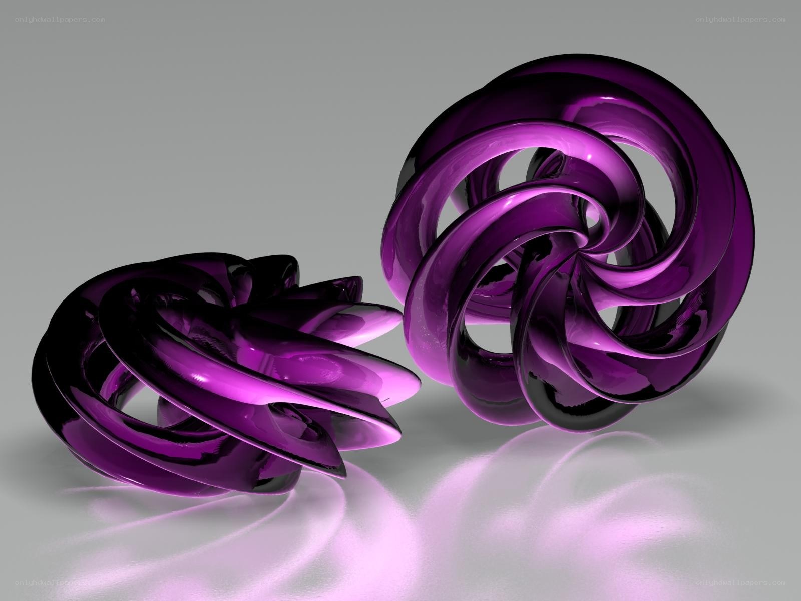 Purple abstract sculptures