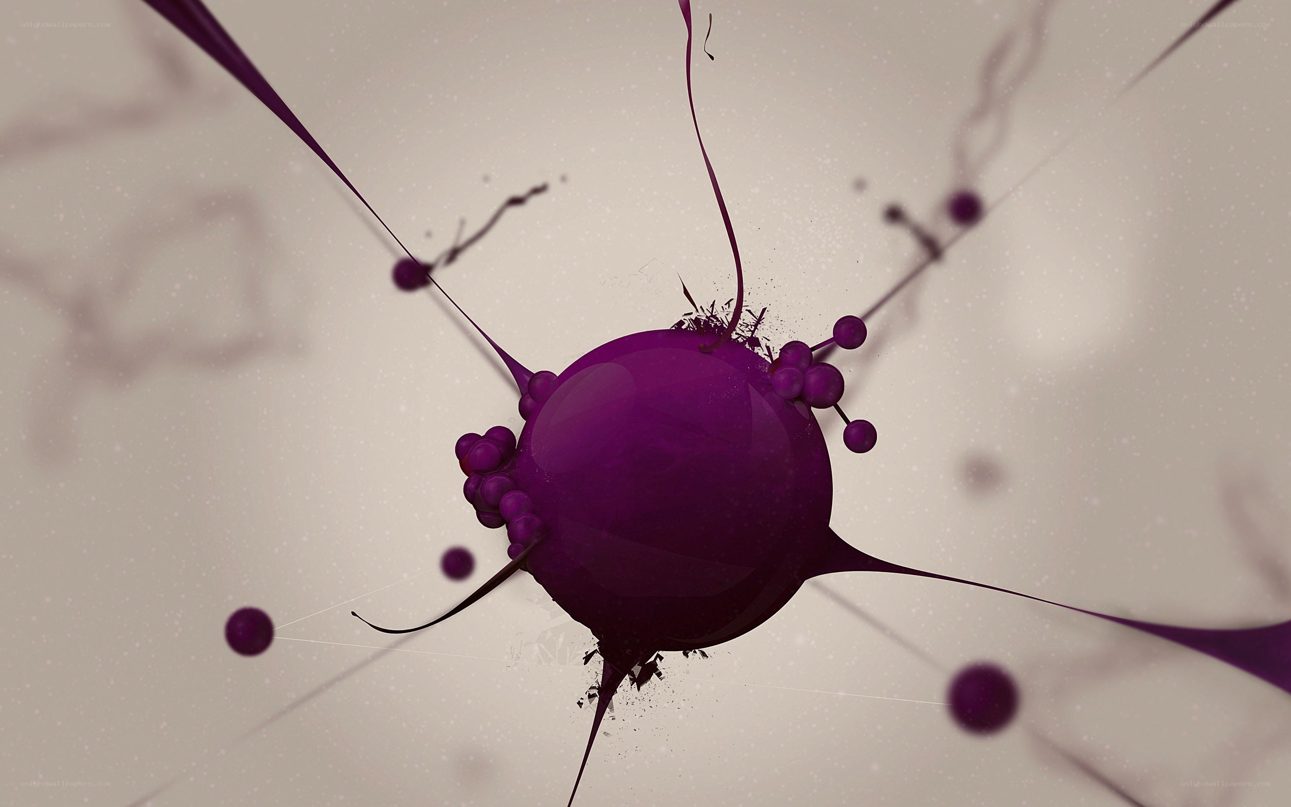 purple abstract sphere with tendrils