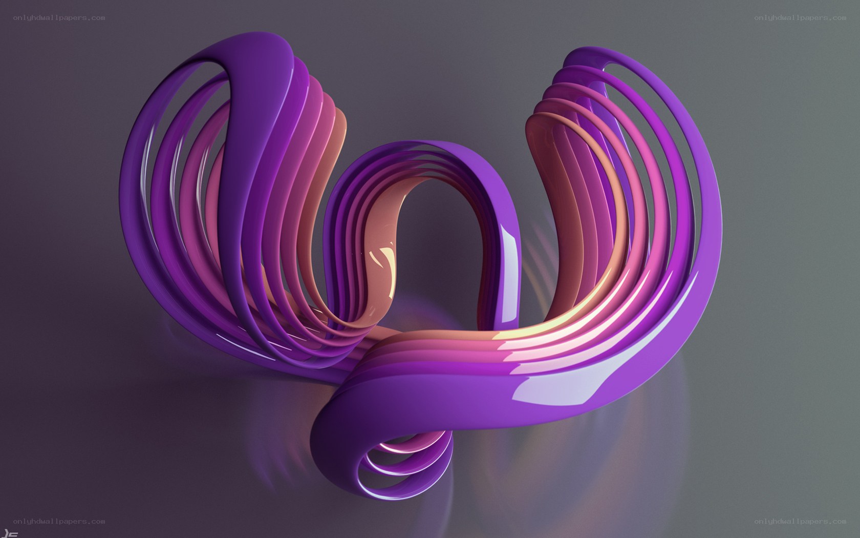 Purple abstract spiral sculpture