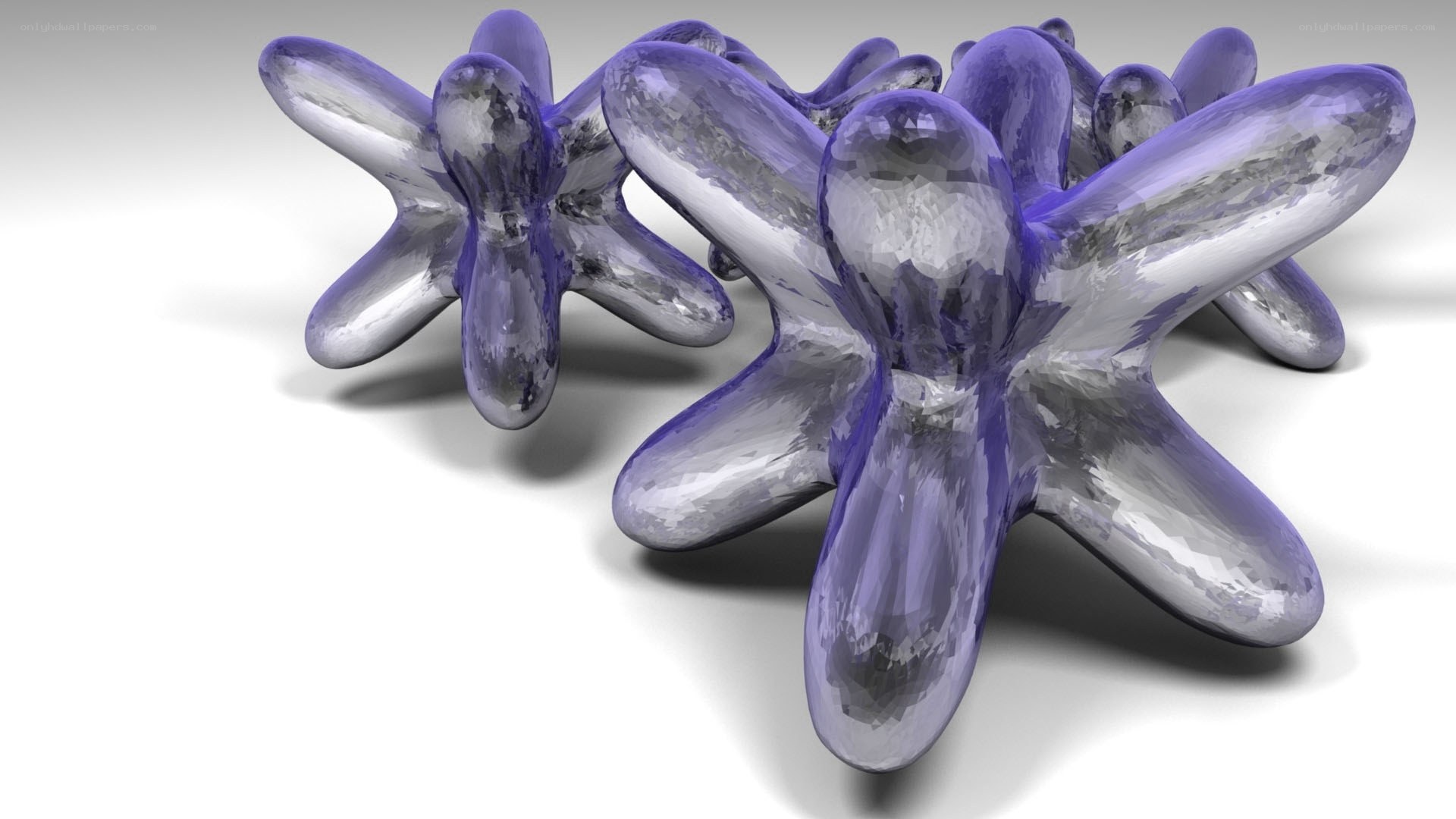 Purple abstract star shapes