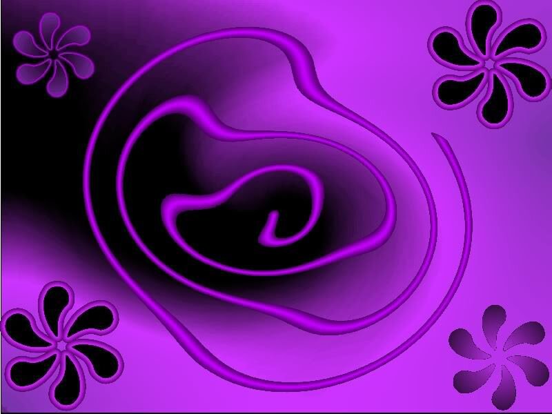 purple abstract swirl with flowers