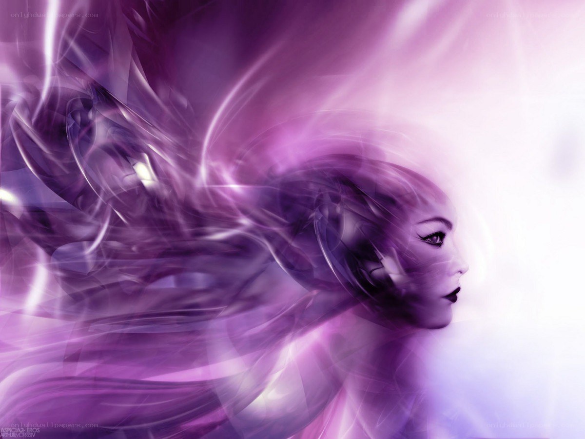 purple abstract woman portrait