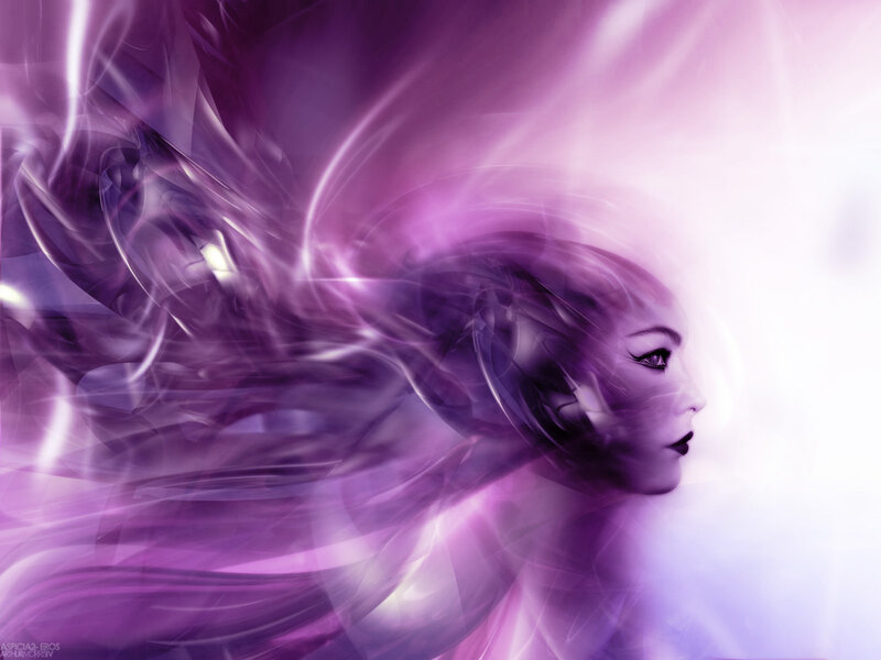 purple abstract woman portrait