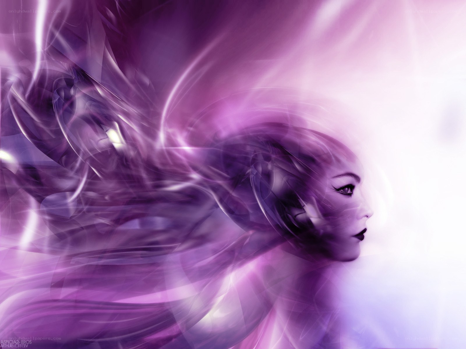 purple abstract woman portrait