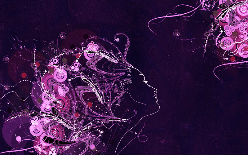 purple abstract woman profile