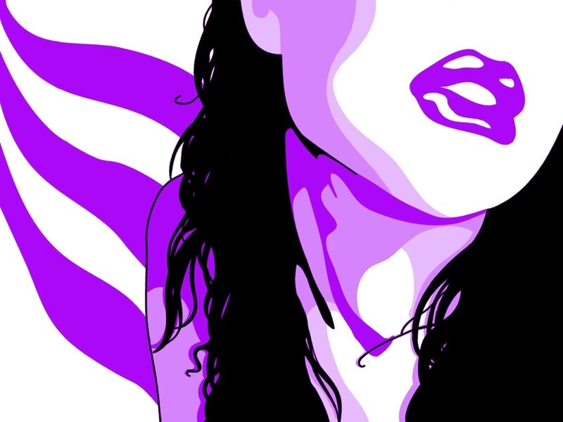 purple abstract woman silhouette