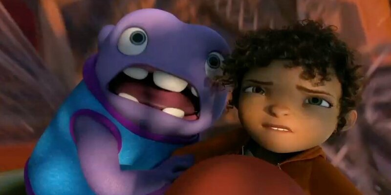 Purple Alien and Boy