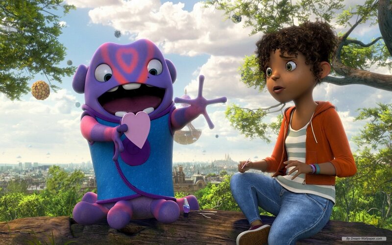 Purple Alien and Girl — Playful