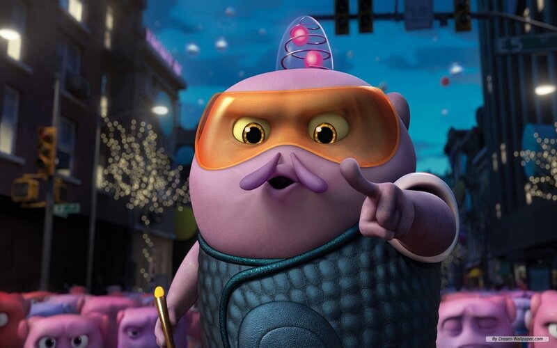 Purple Alien Character — Dramatic, Night, 3d Render