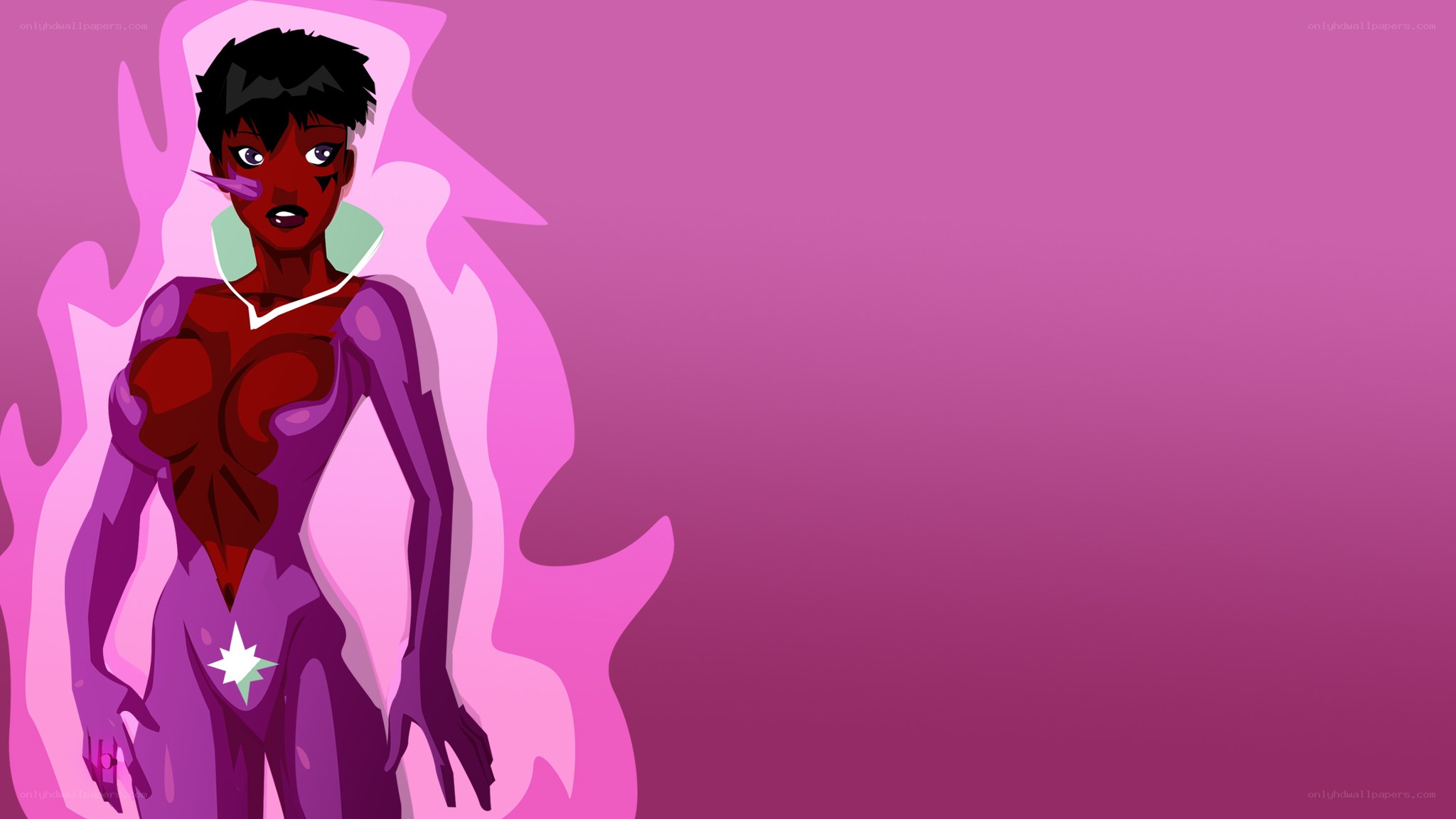 purple alien character illustration