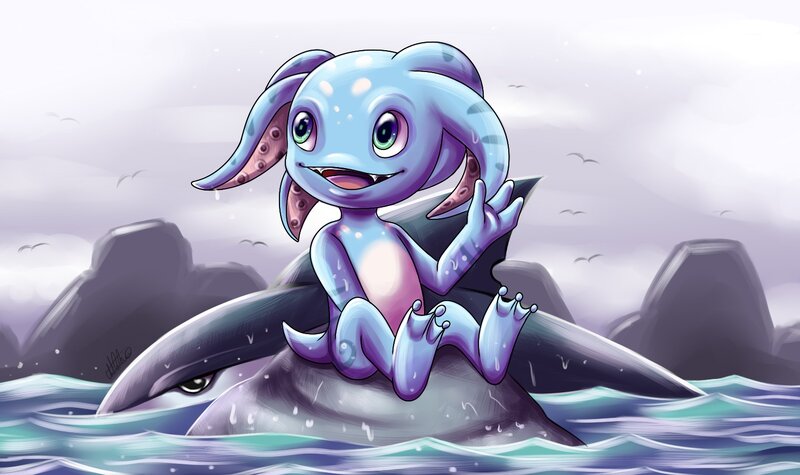 Purple Alien Creature — Blue