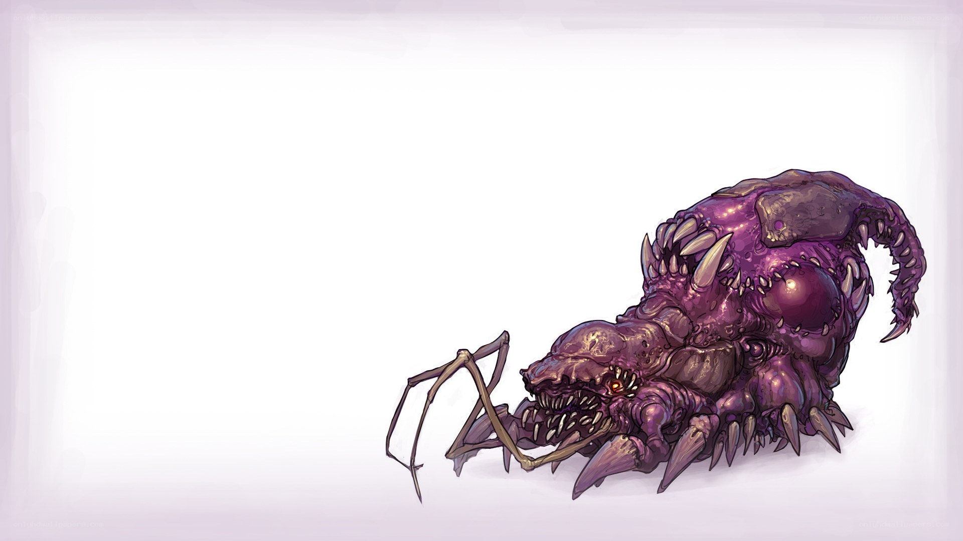 purple alien creature concept art