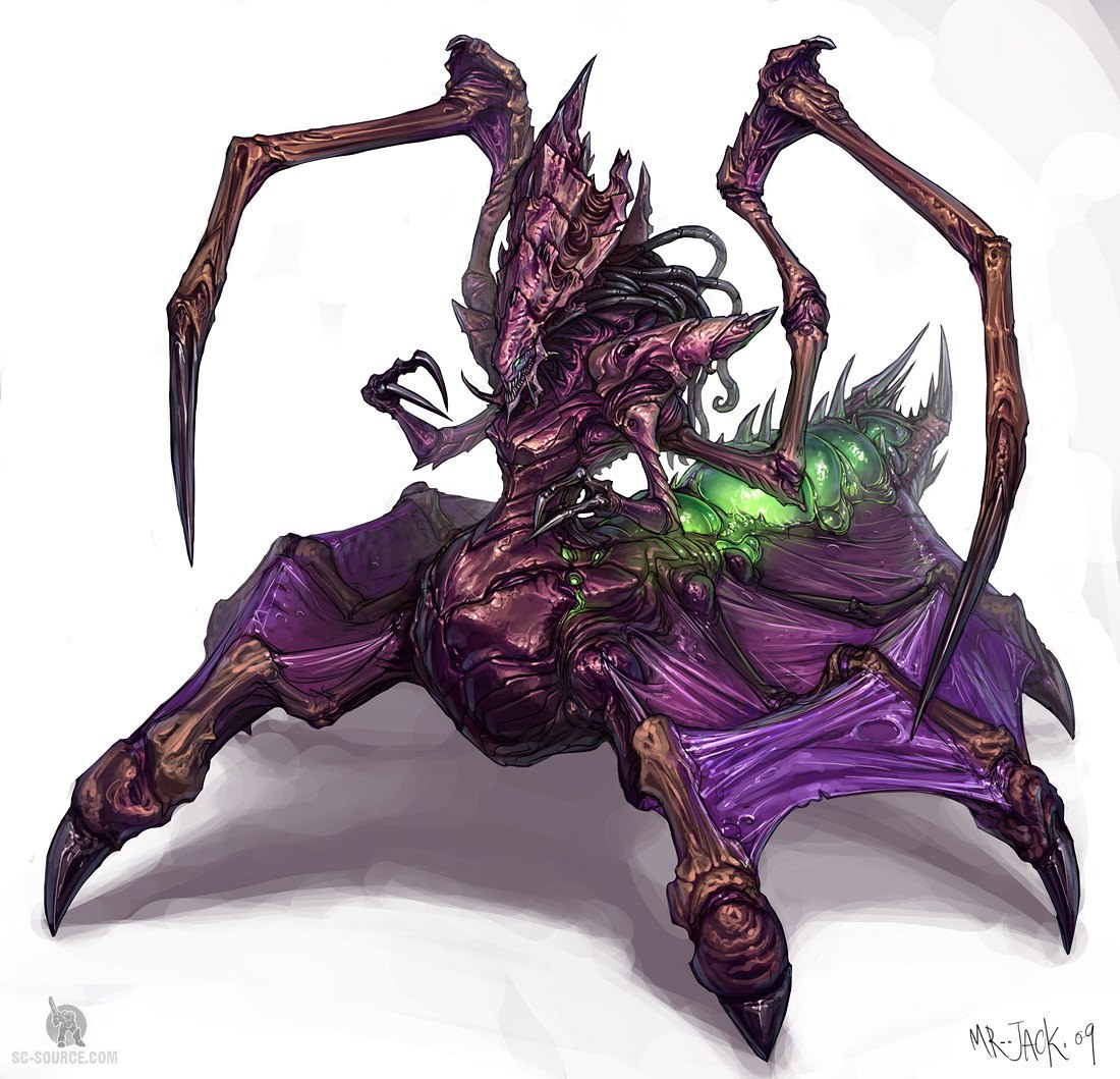 purple alien creature concept art
