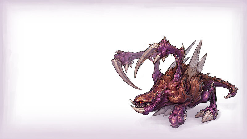 Purple Alien Creature — Menacing, Digital Art
