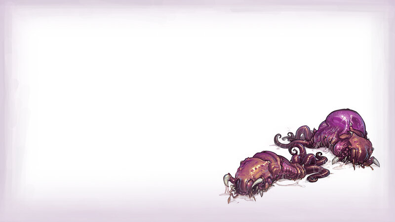 Purple Alien Creatures — Dramatic, Digital Art