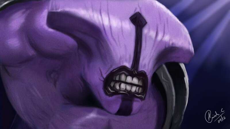 Purple Alien Face — Dramatic