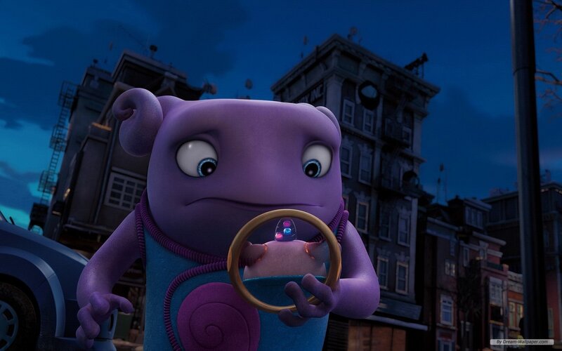 Purple Alien Holding Ring