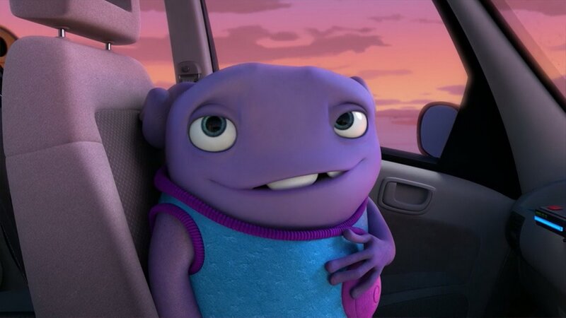 Purple Alien in Car