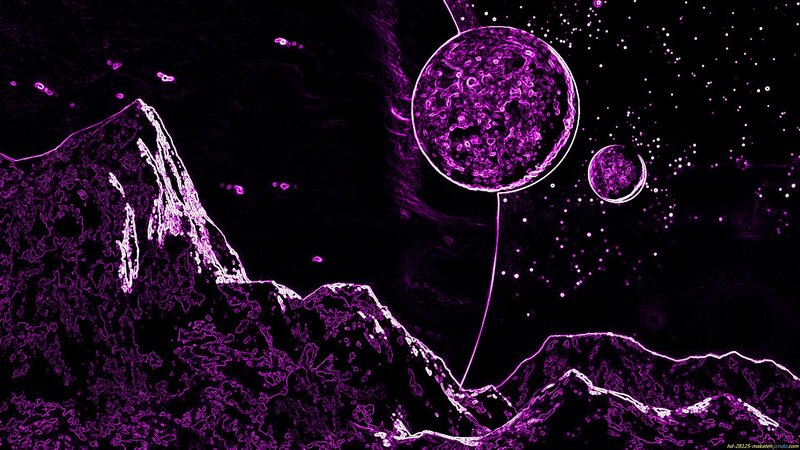 Purple Alien Landscape — Dramatic, Night, Digital Art