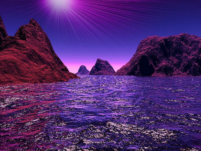 Purple Alien Landscape — Dramatic, Night