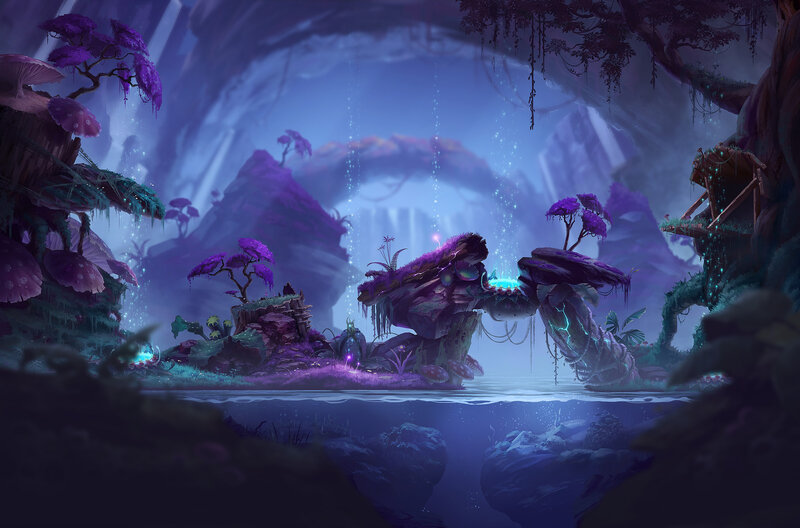 Purple Alien Landscape — Mystical, Night
