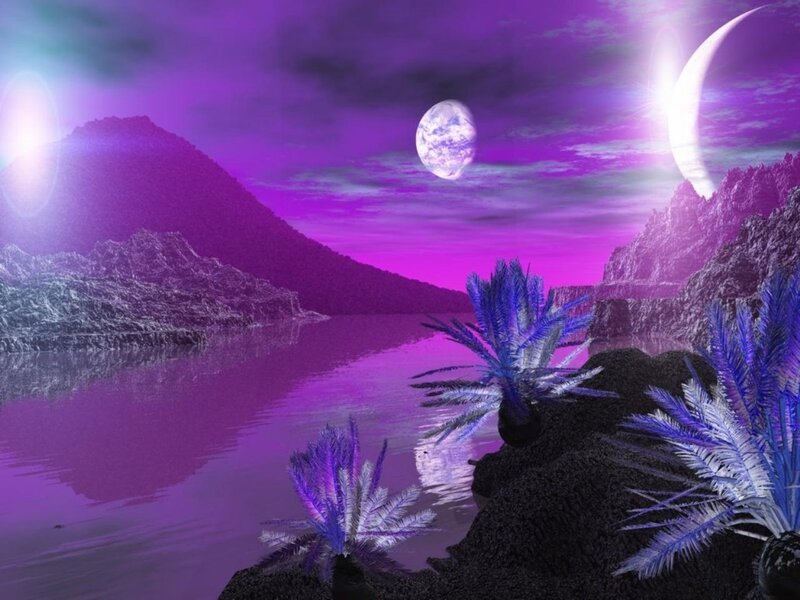Purple Alien Landscape — Otherworldly, Night