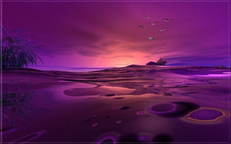 Purple Alien Landscape — Serene, Sunset